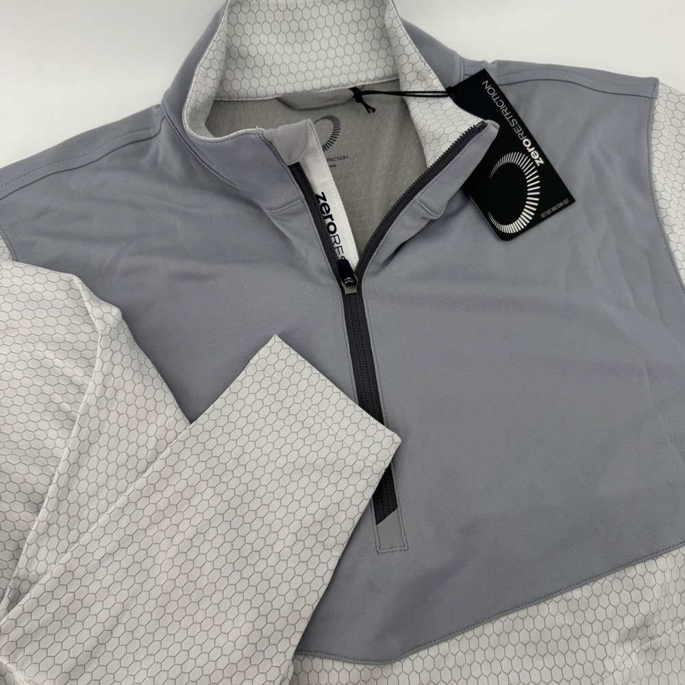 Zero Restriction Hex 1/4 Zip L1139 Mens Large Silver Grey Victor Cruz Foundation